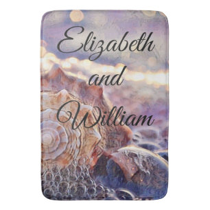 Tapis De Bain Aquarelle vintage couleur rose pourpre