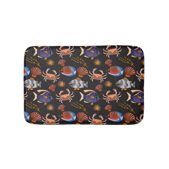 Tapis De Bain Aquatic animals | ocean underwater life (Devant)