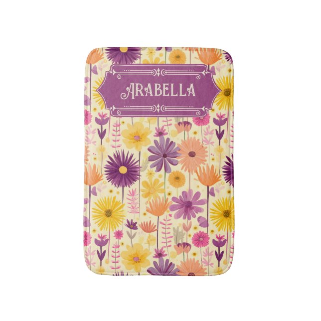 Tapis De Bain Arabella en cascade moderne modèle floral (Devant (Vertical))