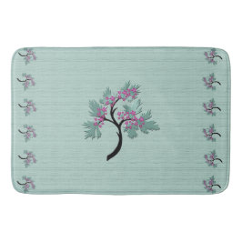 Tapis De Bain Arbre à fleurs gracieux vert + prune