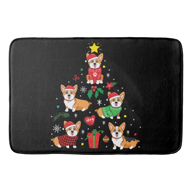 Tapis De Bain Arbre de Noël de Corgi (Devant)