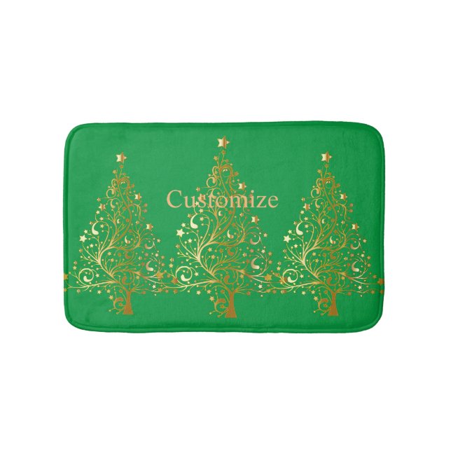Tapis De Bain Arbre de Noël en or Fantaisie Thunder_Cove (Devant)