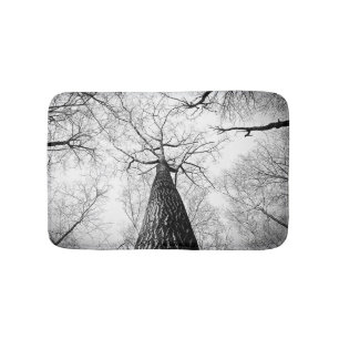 Tapis De Bain Arbre en noir et blanc