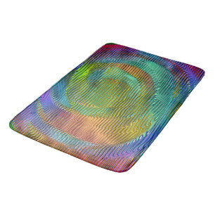 Tapis De Bain Arc-en-ciel spiral avec soulagement et rayures dés