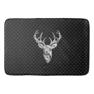 Tapis De Bain Argent Deer Buck sur l'impression en fibre de carb