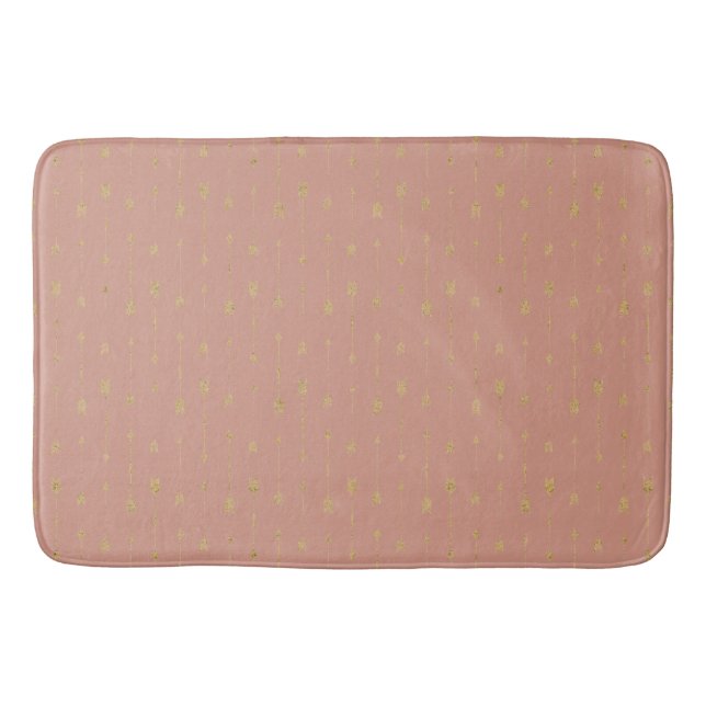 Tapis De Bain Argile bouchée tendance & Flèches or Boho Arrows B (Devant)