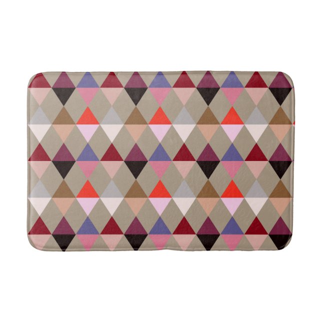 Tapis De Bain Arlequin / motif diamant - Taupe multi (Devant)