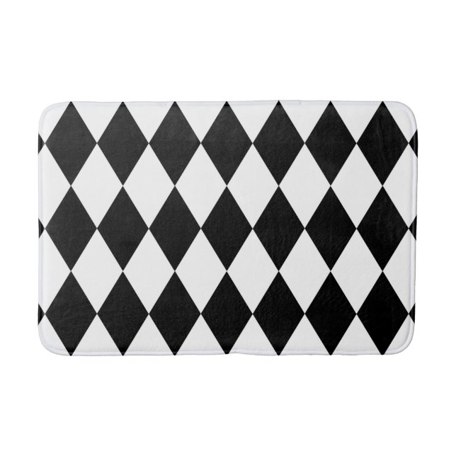 Tapis De Bain Arlequin noir et blanc (Devant)