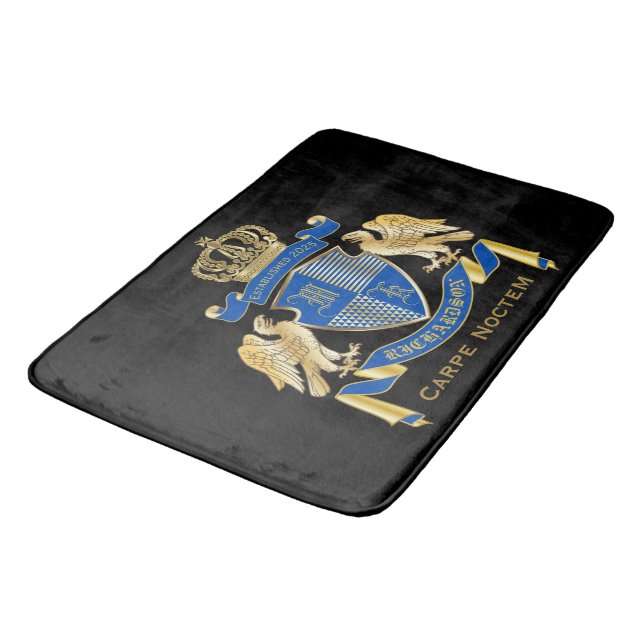 Tapis De Bain Armoiries de Monogramme Emblème de couronne d'aigl (Angle)