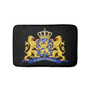 Tapis De Bain Armoiries de Pays-Bas sur bmcnt noir
