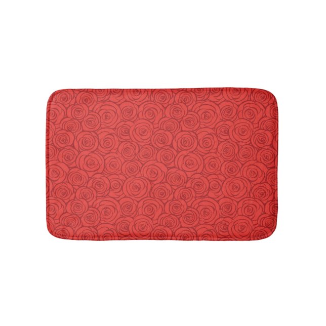 Tapis De Bain Arrière - plan abstrait de roses rouges (Devant)