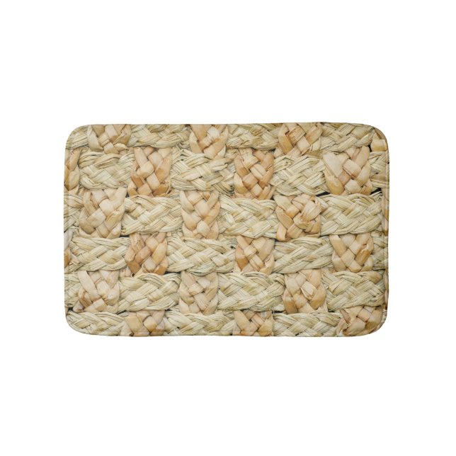 Tapis De Bain Arrière - plan de texture de paille naturelle (Devant)
