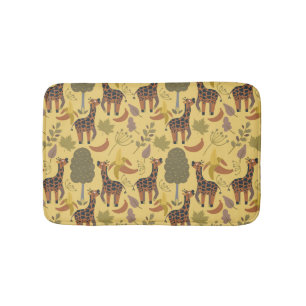 Tapis De Bain Arrière - plan jaune motif sans soudure