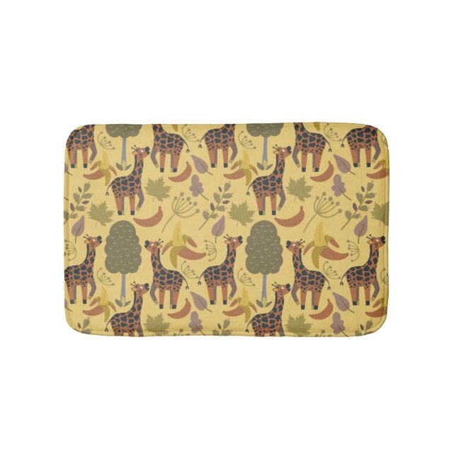 Tapis De Bain Arrière - plan jaune motif sans soudure (Devant)