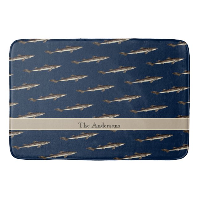 Tapis De Bain Arrière - plan personnalisé requin blanc Tan Sand (Devant)