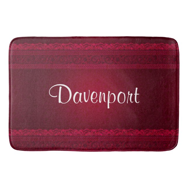 Tapis De Bain Arrière - plan rouge élégant et élégant (Devant)