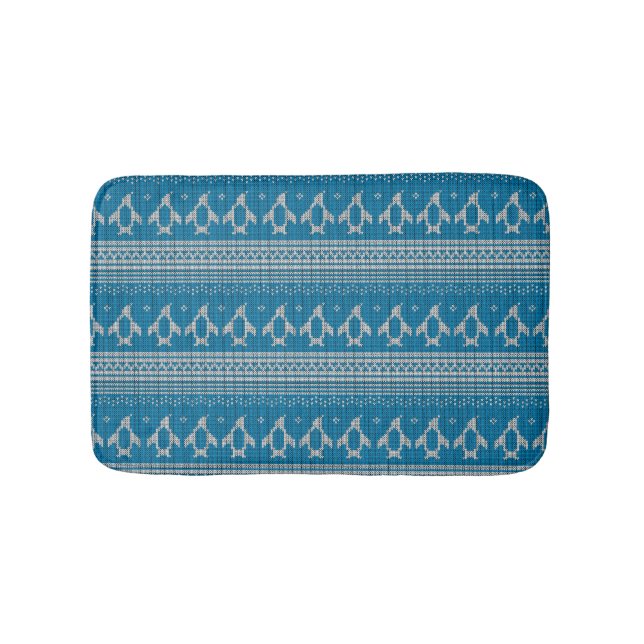 Tapis De Bain Arrière - plan tricoté par bleu (Devant)