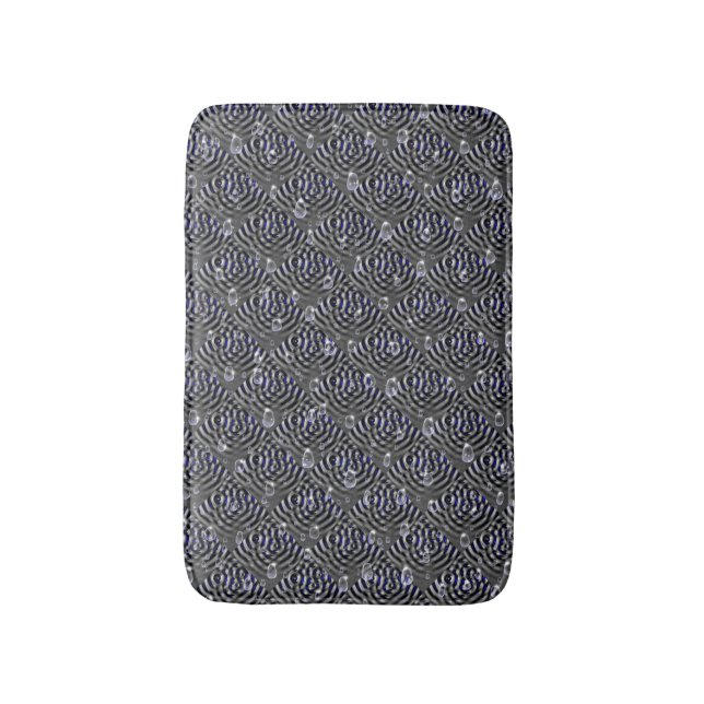 Tapis De Bain Arrosage sur métal gris bleu (Devant (Vertical))