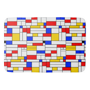 Tapis De Bain Art Abstrait de Style Piet Mondrian