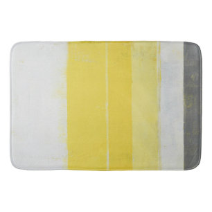Tapis De Bain Art abstrait gris et jaune "citrique"