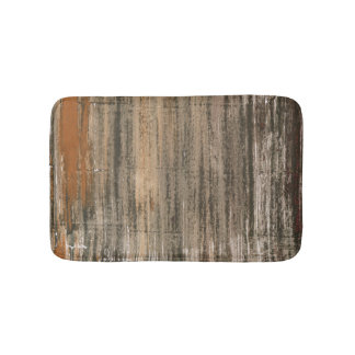 Tapis De Bain Art acrylique abstrait gris brun