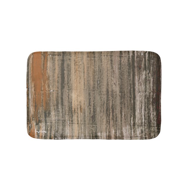 Tapis De Bain Art acrylique abstrait gris brun (Devant)