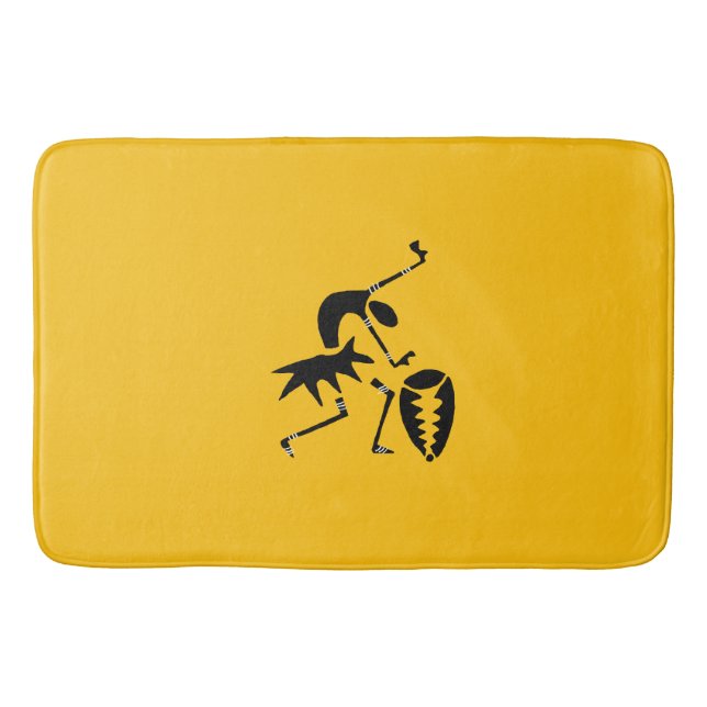 Tapis De Bain Art africain, coloré, formidable batteur en silhou (Devant)