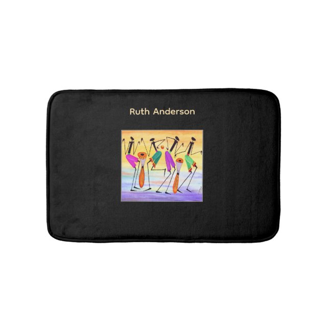 Tapis De Bain Art africain, expression géniale du bonheur (Devant)