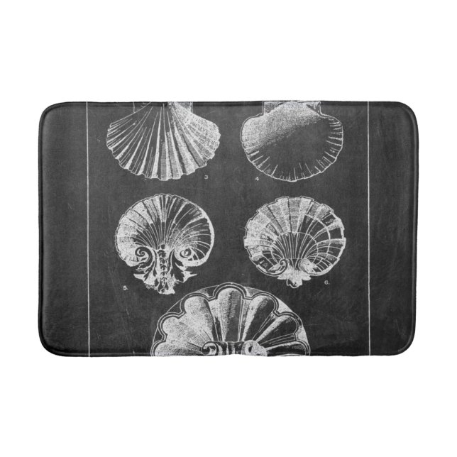Tapis De Bain art botanique côtier français coquillages (Devant)