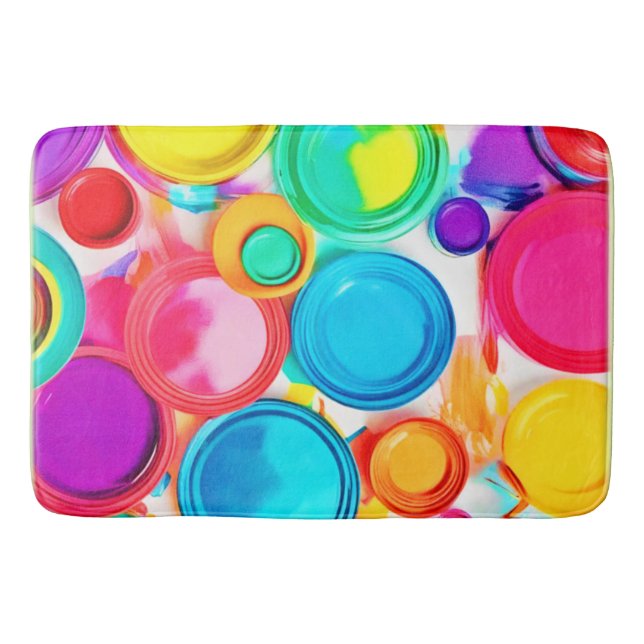Tapis De Bain Art de la palette de peinture dynamique (Devant)