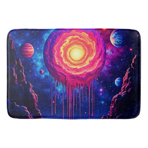 Tapis De Bain Art de la planète qui dégoute cosmique