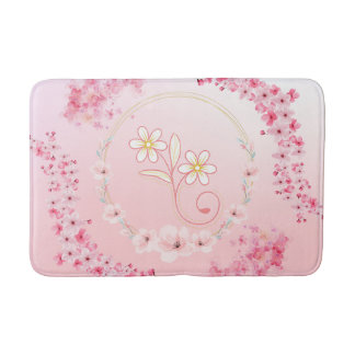 Tapis De Bain Art Floral Rose, Bénédiction Printanière