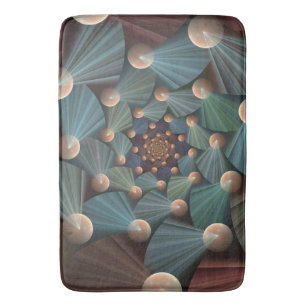 Tapis De Bain Art Fractal Abstrait Avec Profondeur Bleu Brown Ar