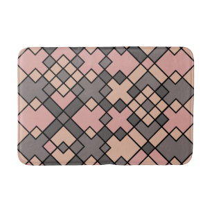 Tapis De Bain art géométrique Abstrait rose violet gris