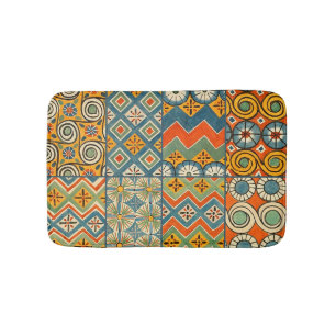 Tapis De Bain Art Géométrique Coloré Antique Égyptien Graphique