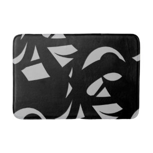 Tapis De Bain Art Moderne Gris / Noir Incroyable