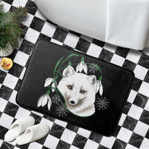 Tapis De Bain Art Nouveau Renard blanc arctique