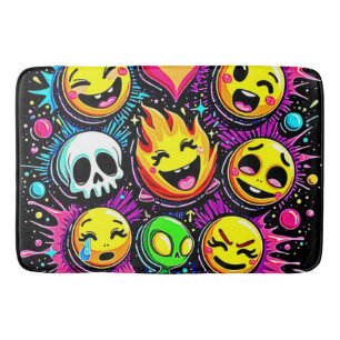 Tapis De Bain Art pop Emoji vibrant