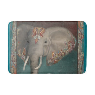 Tapis De Bain Art tribal moderne d'éléphant de frontière du