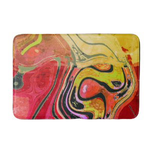 Tapis De Bain Artwork rouge Abstrait