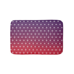 Tapis De Bain Asanoha japonais traditionnel Rouge et pourpre