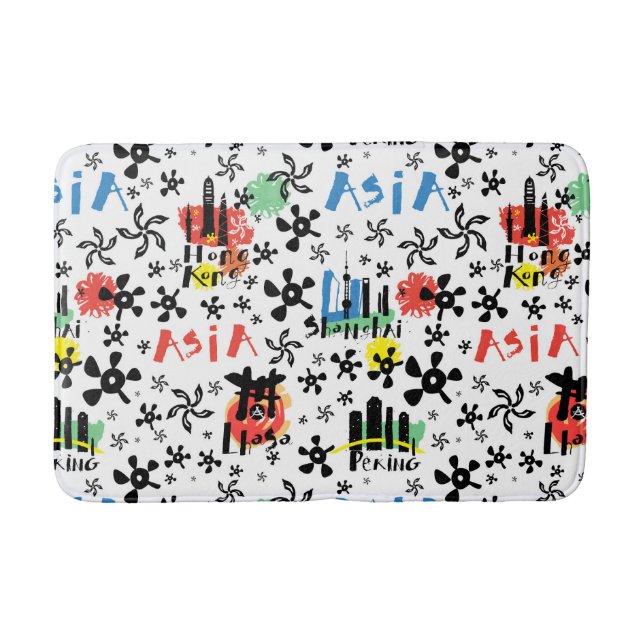 Tapis De Bain Asie| Motif des symboles (Devant)