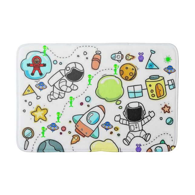 Tapis De Bain Astronautes de vaisseau spatial Aliens Salle de ba (Devant)