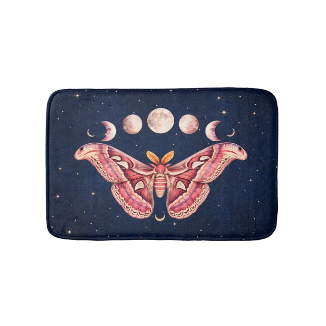 Tapis De Bain Atlas Moth Night Sky Cosmos Moon Phases | Boho (Devant)