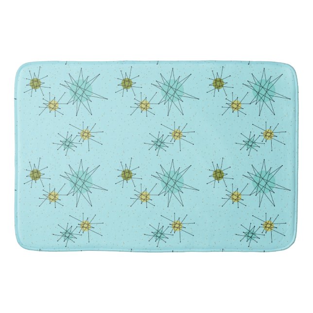Tapis de bain atomique bleu de Starbursts des (Devant)