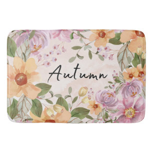 Tapis De Bain Automne jolie aquarelle Belle florale