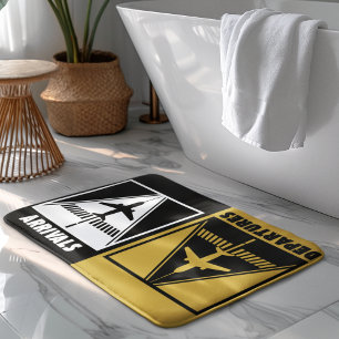Tapis De Bain Avion sur piste avec arrivées départs,Voyage