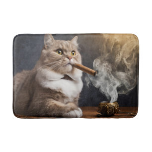 Tapis de Bain Awesome Cat Fumant un Cigare !