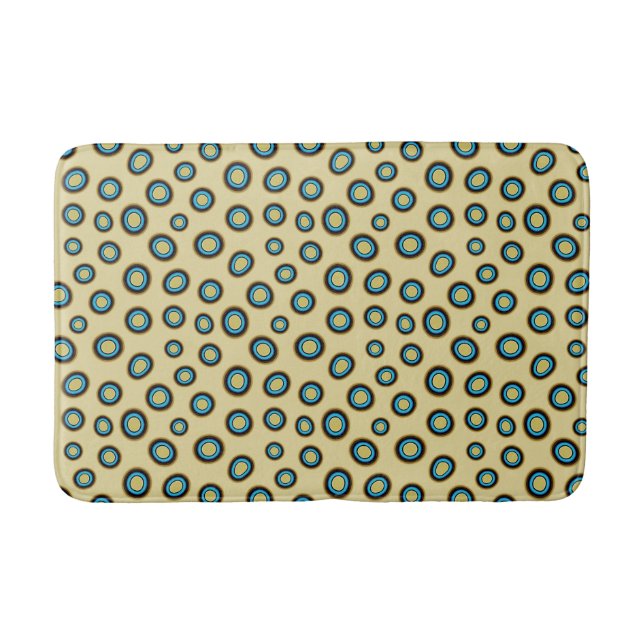 Tapis de bain bagué bleu de poulpe (Devant)