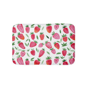 Tapis De Bain Baignoire motif de fraises à l'aquarelle mignonne
